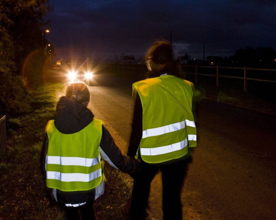 Forskjellen når refleksvesten er på til kveldsturen er enorm.