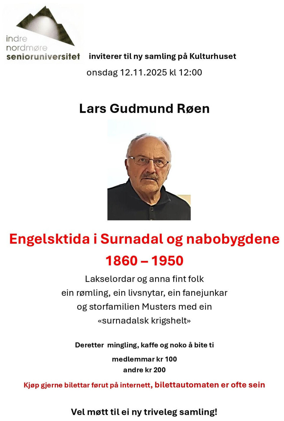 Engelsktida i Surnadal og nabobygdene 1860 – 1950 Plakat