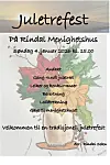 Plakat med tekst om juletrefest.