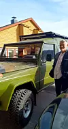 Willy Løset med sin Landeswagen i mangel av Willys Jeep.