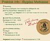 Plakat med informasjon om Bygdas Matkasse, bestillingsfrister, levering og et rundt logoemblem.