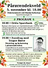 Programark for en pårørendekveld i Rindal med informasjon om foredrag, tidspunkt og arrangører.