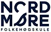 Blå og hvit logo for Nordmøre folkehøgskule.